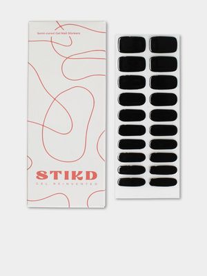 STIKD Solid Black Semi Cured Gel Nail Stickers
