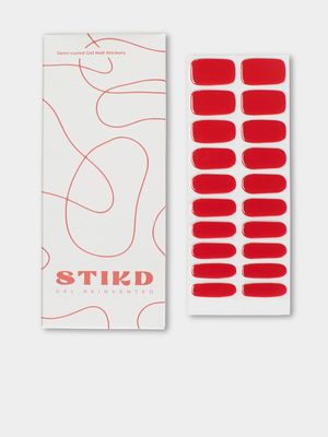 STIKD Red Semi Cured Gel Nail Stickers