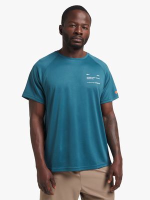 Mens TS Dri-Tech Microtext Performance Teal Tee