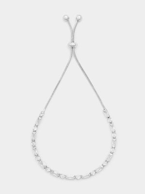 Silver Tone Diamante Slider Bracelet