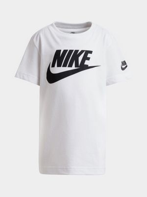Nike Unisex  Kids Futura Evergreen White T-Shirt