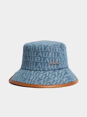 Luella Bold Logo Denim Bucket Hat