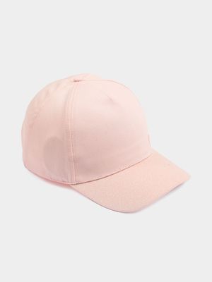 Girl's Pink Glitter Peak Cap