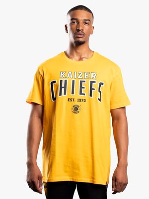 Men's Kaizer Chiefs UE COLLEGIATE LETTERS Yellow T-shirt