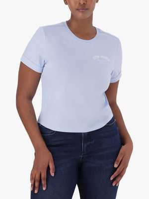 Women's Steve Madden Blue Pamala Basic Logo T-Shirt