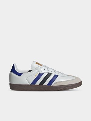 adidas Originals Men's Samba White/Blue Sneaker