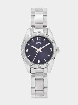 MX Silver Plated Blue Dial Bracelet Watch