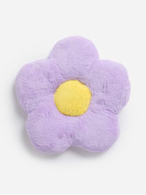 Jet Home Girls  Lilac Flower Shaped Scatter Cushion