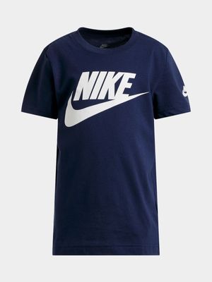 Nike Unisex Kids Futura Evergreen Navy T-Shirt