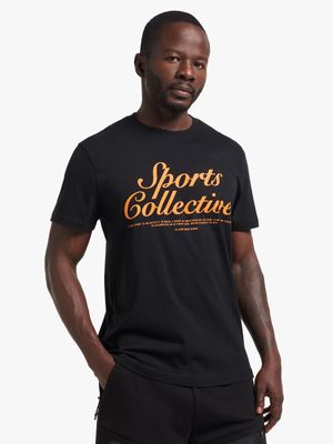 Mens TS Sports Collection Graphic Black Tee