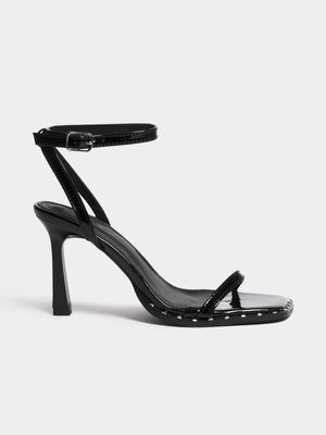 Women's Black Studded Heel
