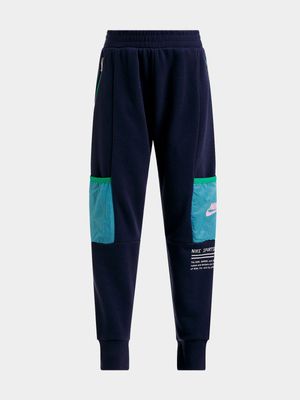 Nike Navy Kids Paint Youth Sweatpants Cotton Poly