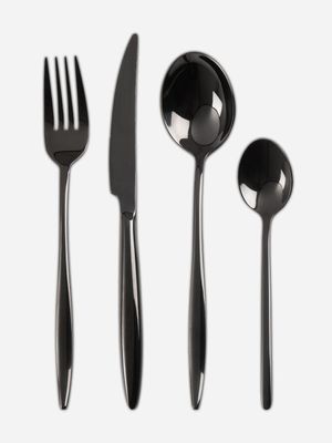 Sleek 16 Piece Cutlery Set Black