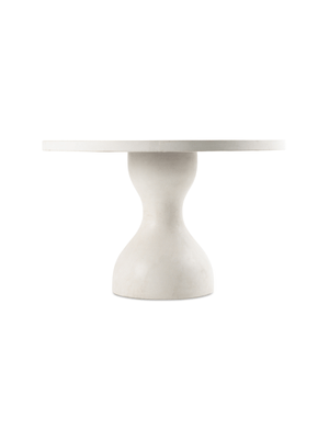 parrot dining table round concrete ivory 122cm