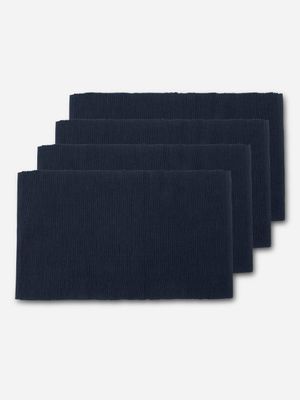placemat navy ribbed 4pack
