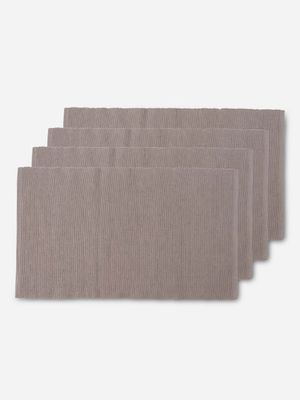 placemat grey ribbed 4pack