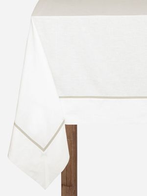 Tablecloth Linen Blend Trim Grey