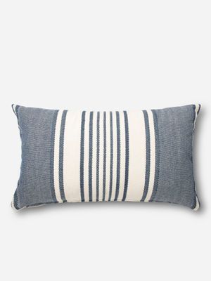 Scatter Cushion Outdoor Navy Engineered Stripe 30x60