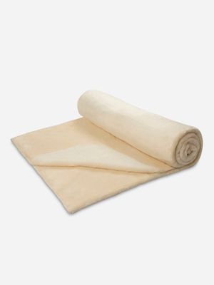 Solid Sherpa Throw Ivory 220x240