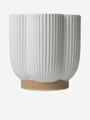 Fluted Ceramic Planter 25 x 22cm