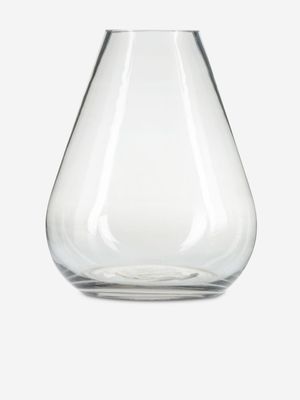Clear Glass Belly Vase 25.5x18.5cm