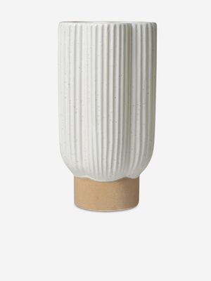 Fluted Ceramic Planter 31.5 x 14cm