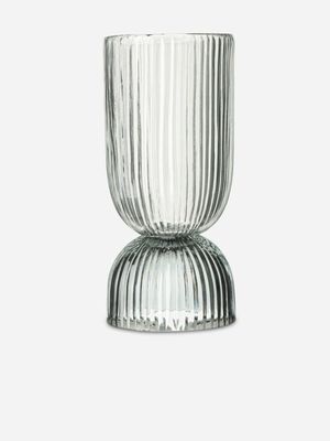 Fluted Hourglass Hurricane Vase 23 x 10cm