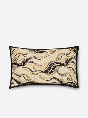 Designers Guild Pretty Day Waves Scatter Cushion Black 35x60cm
