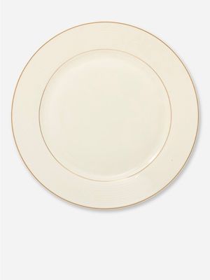 Grace Ribbed Gold Rim Dinnerplate White
