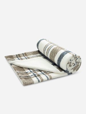 Grid Pique Sherpa Blanket Blues 200×220