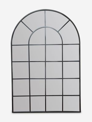 Arched Window Mirror Black 60x90cm