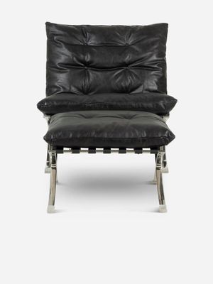 Kensington Chair Full Grain Leather With Foot Stool