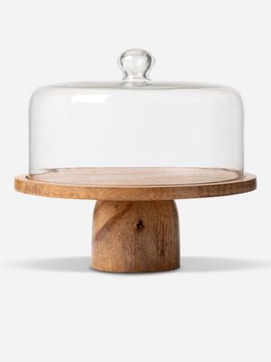 Malda Domed Footed Wood Cake Stand