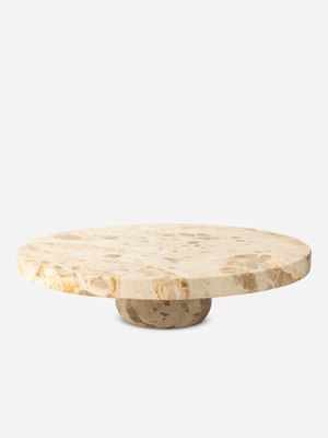Fossil Marble Cake Stand Beige
