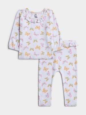 Jet Infant Girls Multicolour Butterfly T-Shirt & Leggings Set