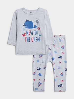 Jet Infant Boys Grey Sea Creatures T-Shirt & Leggings Set
