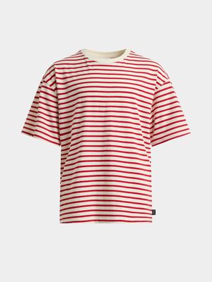 SBG RELAXED TEE RED STRIPE