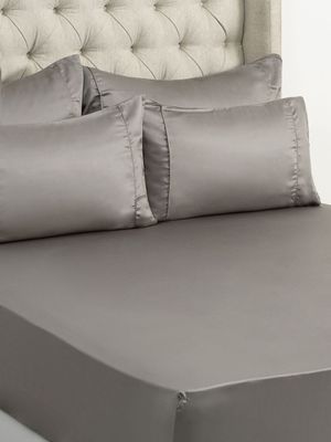 Grace Silkiest Tencel 300 Thread Count Sateen Fitted Sheet Slate