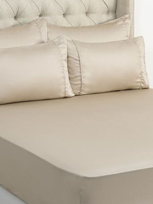 Grace Silkiest Tencel 300 Thread Count Sateen Fitted Sheet Bronze