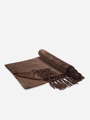 Recycled Tassel Mink Throw Chocolate 130x180