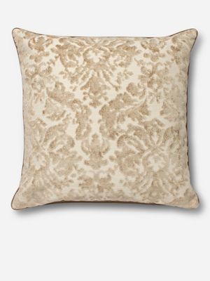 Velvet Damask Scatter Cushion Natural 60x60