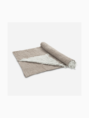 Pure Linen Throw Rust