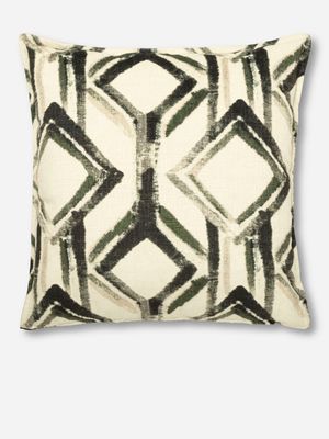 Painterly Diamond Green Scatter Cushion  60x60