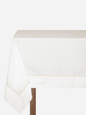 Tablecloth Linen Blend Trim Natural