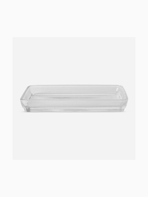 vanity tray textured glass 24x 13.7cm