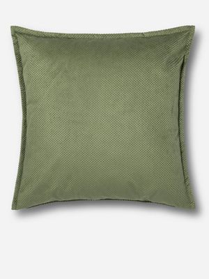 Checker Velvet Scatter Cushion Sage 60x60