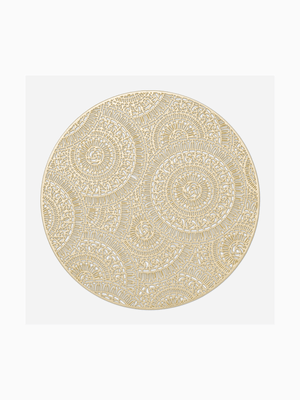 Placemat Pvc Circles Gold 38cm