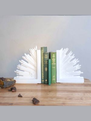 Rialheim Crown Book Ends Gloss White