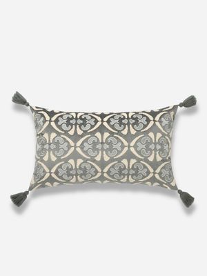 India Geo Grey Scatter Cushion 35x60