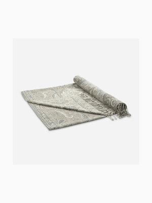 Jacquard Paisley Throw Greys